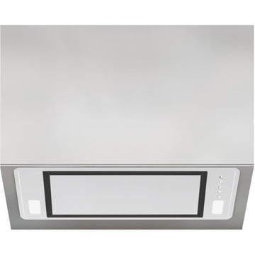850mm onboard undermount rangehood – white glass finish