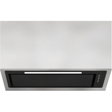 850mm onboard undermount rangehood – black glass finish