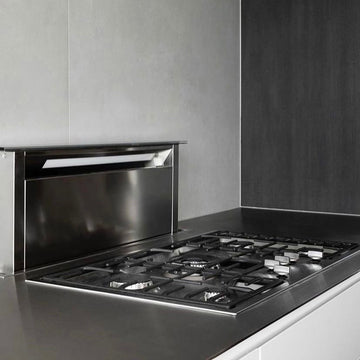 1180mm 'Le Luce' Downdraft Rangehood with Black Glass Fascia